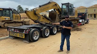 How to LOAD and SECURE properly EXCAVATOR to lowboy trailer [upl. by Eiramnerual]