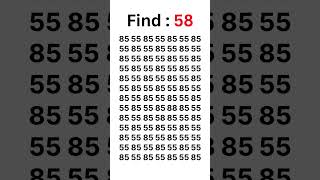 Brain Teaser Challenge your eyes to find the number 58 in 6 seconds [upl. by Yelats443]