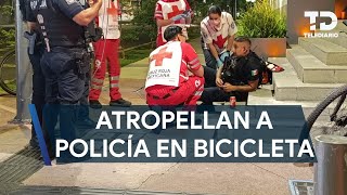 Conductor atropella a policía en bicicleta en Guadalajara [upl. by Garap676]