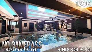 No Gamepasses Modern House Indoor Pool  130k  Roblox  Bloxburg speedbuild [upl. by Adiell]