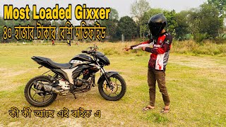 Most Loaded Gixxer 😍  Gixxer Monotone Modified  Bike Review  Miraj 02 [upl. by Adey]