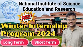 Free Winter Internship 2024 at NISER School of Biological Sciences – Apply Now [upl. by Galvin]