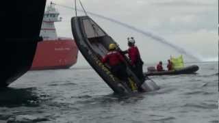 Greenpeace boat flipped by Gazprom [upl. by Trixy]