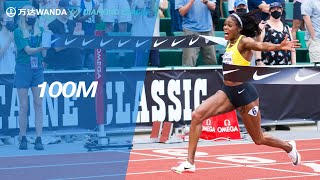 Elaine Thompson runs a series record 1054 in the Eugene 100m  Wanda Diamond League 2021 [upl. by Ashwell]