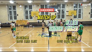 Young Life vs Allied Shinobi Forces  TimeOut Basketball League  Winter 24 [upl. by Ahseetal]