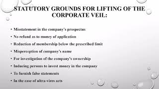 COMPANY LAW LIFTING OF CORPORATE VEIL [upl. by Ansaev]