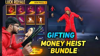 Gifting Money Heist Bundle To Our Subscriber  Heist Royale Event Free Fire Telugu  MBG ARMY [upl. by Lugar]