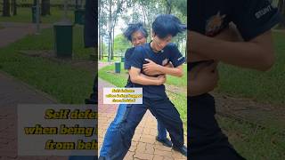 Self defense when being hugged from behind selfdefense actionfilm martialarts fighting [upl. by Jac]