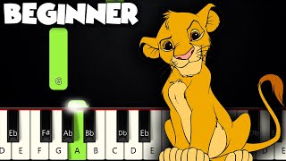 The Lion Sleeps Tonight  The Lion King  BEGINNER PIANO TUTORIAL  SHEET MUSIC by Betacustic [upl. by Cadmarr]