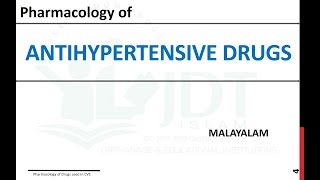 Antihypertensive Drugs Pharmacology Malayalam [upl. by Tiphani]