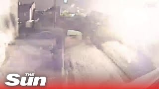 Port Talbot Tata steelworks explosion captured on CCTV [upl. by Yrkcaz342]