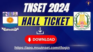 TNSET 2024 HALL TICKET RELEASED [upl. by Forelli]