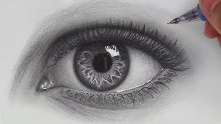 How to Draw Hyper Realistic Eyes  Step by Step [upl. by Whale332]