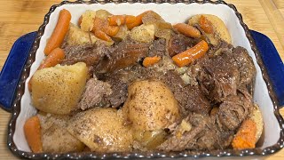 Slow Cooker Pot Roast w Carrots and Potatoes [upl. by Suiradal]