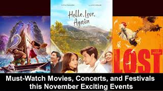 MustWatch Movies Concerts and Festivals this November Exciting Events in Film Music and Theater [upl. by Enilrac]