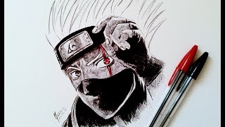 DESSINER KAKASHI AVEC DES STYLOS BIC [upl. by Ettennad]