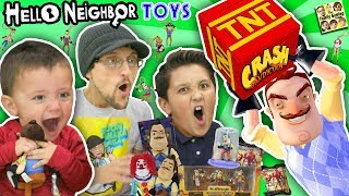 HELLO NEIGHBOR GIVES US HIS TOYS FGTEEV Boys Video Game Surprise Box from MART Plushies Figures [upl. by Arihsa]