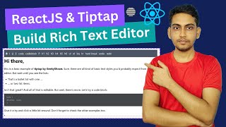 Implementing Tiptap Rich Text Editor in ReactJS Project [upl. by Airednaxela]