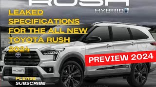 Leaked specifications for the All New Toyota Rush 2024 [upl. by Idnod268]