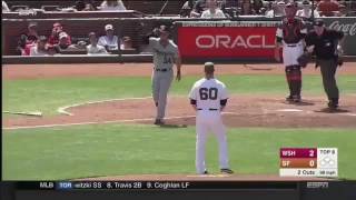 NATIONALS VS GIANTS BENCH CLEARING BRAWL  BRYCE HARPER VS HUNTER STRICKLAND [upl. by Airebma]