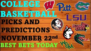 College Basketball Picks and Predictions November 22 Best Bets Today [upl. by Ainoz]