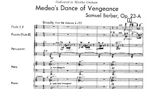 Score Samuel Barber  Medeas Meditation and Dance of Vengeance Op 23a 1955 for orchestra [upl. by Esil]