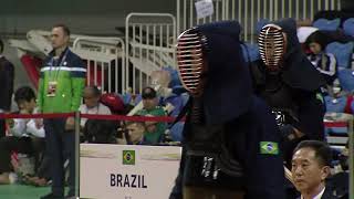 17th World Kendo Championships Womens TEAM MATCH 6ch Malaysia vs Brazil [upl. by Qulllon]