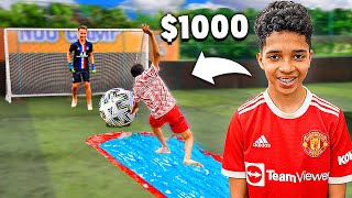 Beat Kid RONALDO Slip N Slide Football Win 1000 [upl. by Jun]