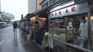 🇲🇾 Penang New Lane Foodstalls and Downtown Walkthrough  A Rainy Evening  Malaysia 4K [upl. by Atinev544]