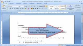 Word 2007 Grundlagen Formatierungszeichen  Tutorial [upl. by Wilburt]