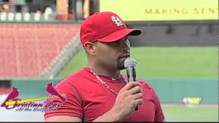 Albert Pujols shares his testimony at Christian Day at the Ballpark in St Louis MO [upl. by Dasie]