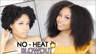 EASY NOHEAT BLOWOUT on Natural Hair  howto [upl. by Colwell]