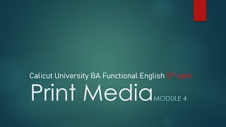 Journalistic glossary  part 1  5th sem Print media  ba functional english Calicut University [upl. by Rozanne]