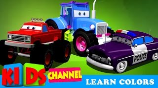 Learn Colors With Cars and Trucks  Street Vehicles In Cargo  Cars Colors Videos For Kids [upl. by Pronty]