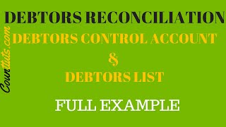 Debtors Reconciliation  Debtors Control Account and Debtors List  Full Example [upl. by Arleyne]