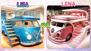 Lisa or Lena🌸 FANTASY WORLD  Luxury house castles toys💞kuromi stitch lisaoulena [upl. by Aicenert]