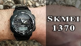 Skmei 1370 synchronized analogdigital time watch review 189 skmei skmeiwatch skmeidigitalwatch [upl. by Hansiain]