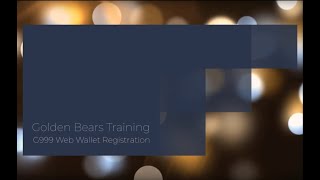 G999 WebWallet Creation [upl. by Valtin]