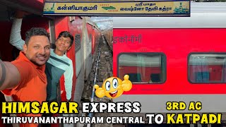 Himsagar Express 🚂  Train Journey  3rd AC  Thiruvananthapuram To Katpadi  Speed💥 train [upl. by Reginauld]