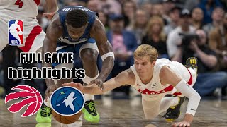 Toronto Raptors VS Minnesota Timberwolves FULL GAME NBA Mens Basketball Highlights 2024 [upl. by Ahsitram]