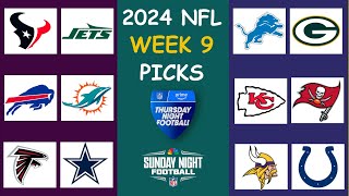 NFL WEEK 9 GAME PICKS 2024  FULL WEEK PREDICTIONS [upl. by Seta]