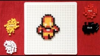 Perler Bead Tutorial Mini Avengers Iron Man [upl. by Negris673]