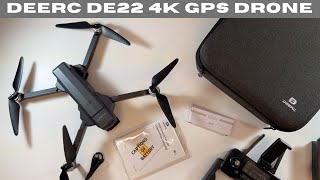 DEERC DE22 4K GPS Drone Setup amp Review [upl. by Anawqahs351]