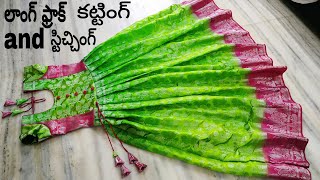 long frock cutting and sticthing in telugu 40 Size fashion dress designmodel [upl. by Vashtee]