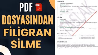 PDF DOSYASINDAN FİLİGRAN KALDIRMA  Programsız [upl. by Andree]