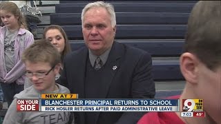 Blanchester High School Principal Rick Hosler returns to school [upl. by Hamil647]