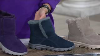 Skechers GOWalk Suede Faux Fur Boots w Goga Mat  Dazzling on QVC [upl. by Durand]