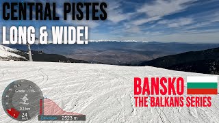 4K Skiing Bansko Central Pistes  Long and Wide from the Top Bulgaria GoPro Hero11 [upl. by Byers]