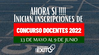 Ahora Si Inician Inscripciones Del Concurso Docente 2022 [upl. by Sunda]