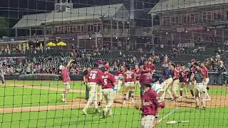 Josh Hatcher Walk off home run celebration 42724 Frisco Roughriders vs Amarillo sod Poodles [upl. by Rehposirhc]